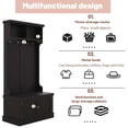 thumbnail image 7 of Hall Tree with Storage Shoe Bench,4-in-1 Design Coat Racks with 4 Hooks,Entryway Bench for Living Room,Entryway and Hallway,Black, 7 of 7