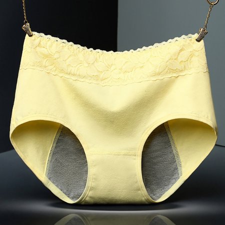 ZOELNIC Women Menstrual Period Panties Seamless Physiological Leakproof Underwear (Yellow,XL)