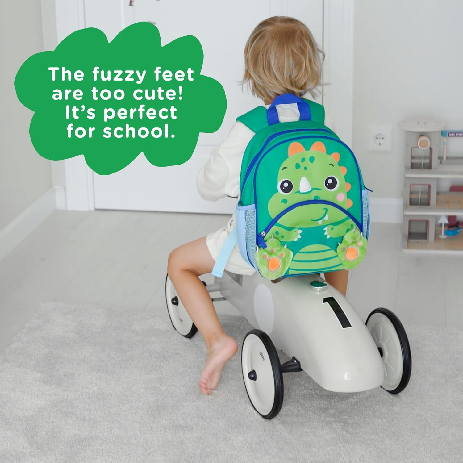 Move2Play, Dinosaur Kids Backpack | Kids Size | Elementary School, Kindergarten Book Bag | Designed for Boys & Girls Ages 4+ Year Olds | Travel Ready