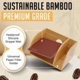 thumbnail image 5 of HEXNUB - Caddy y tapa para cafetera de goteo Soporte de bambú compatible con garrafas de café Chemex Bodum Cosori Estera resistente al calor Soporte de filtro para cafetera de goteo - Estera marrón, 5 of 5