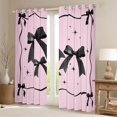 thumbnail image 3 of Feelyou Black Pink Bow-tie Black Out Curtains for Kid, Butterfly Knot Princess Curtains Pack of 2 (42x63 Each), Watercolor Bowknot Bedroom Curtains, Black Out Curtains Decor, 3 of 7