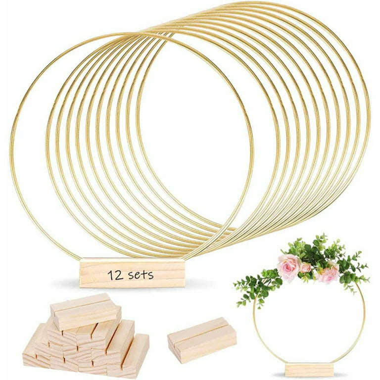  8 Pack Floral Hoop 14 Inches Metal Rings for Crafts Macrame  Rings Hoop Dream Catcher Rings DIY Wedding Wreath Candle Rings Wreaths  Craft Hoops Floral Ring for DIY Centerpiece Table Decorations