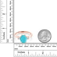 thumbnail image 3 of Gem Stone King 1.60 Ct Green Turquoise White Created Sapphire 18K Rose Gold Plated Silver Ring (Size 6), 3 of 4