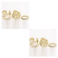 thumbnail image 3 of Qarigey 3 unids/set mujeres boda Boho Retro flor hojas hueco oro anillo conjunto mujer cumpleaños aniversario regalo oro 2piezas Qarigey CBP006623, 3 of 5