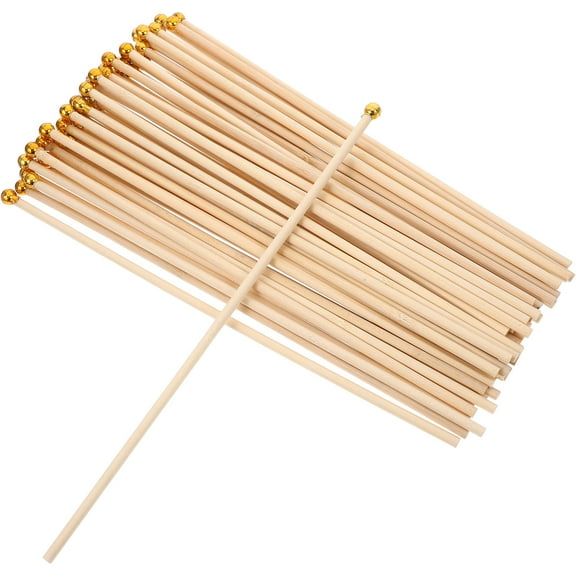 WORGEOUS 50pcs Flag Poles Flagpole Sticks Mini Wooden Flag Sticks Bamboo Smooth Flagpoles Supply for Meeting Room Celebration Accessories