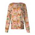 thumbnail image 2 of Easter Womens Scrubs Jacket Spring Funny Bunny Pattern Long Sleeve Scrub Jackets Nursing Uniform Shirts with Pockets, 2 of 4
