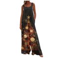 thumbnail image 2 of Womens Christmas Print Wide Leg Jumpsuit Adjustable Strap Sleeveless Overalls with Pockets M, 2 of 7