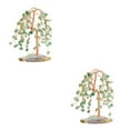 thumbnail image 2 of Baohd 1/2/3/5 Eco-friendly Round Edge Tree Desktop Decor - Good Wishes For Happiness Green 2PCS, 2 of 6