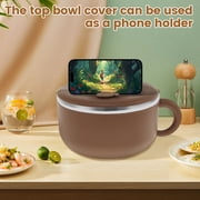 Ramen Bowl Set with Fork,Cute bear Instant Ramen Noodle Bowls with Lid,Extra Large Ceramic Soup Bowls with Handle,Japanese Ramen Cooker