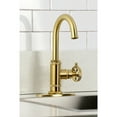 thumbnail image 4 of Kingston Brass KSD8507RKZ Wendell Single-Handle Bar Faucet with Knurled Handle, Brushed Brass, 4 of 6