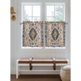thumbnail image 7 of Half Window Curtains 24 Inches Long, Boho Chic Ethnic Window Treatment Curtain Drapes, Orange Blue Vintage Tribes Short Curtains Tiers for Kitchen Over Sink, 27.5"x24", 2 Panels, 7 of 7