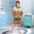thumbnail image 5 of FORMRS Niños Bathrobe Unisex Hooded Robe Soft Plush Pajamas Sleepwear, Size 2-3T, Abstract Desert Pattern, 5 of 7