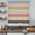 thumbnail image 5 of Boho Sheer Curtains 54 Inches Long, Colorful Striped Ethnic Modern Geometric Abstract Art Light Filering Curtains, Breathable Simi Curtain Privacy Drapes for Kitchen Bathroom Small Window Treatment, 5 of 9