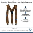 thumbnail image 4 of Welch  Elastic 1.5 Inch Y-Back Clip End Suspenders (Men), 4 of 4