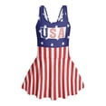 thumbnail image 4 of Uourmeti Girls' USA American Flag One Piece Swim Dress - Sleeveless Skirted Bathing Suit for Beach & Pool - Quick Dry, Stretchy Swimwear, 4 of 8