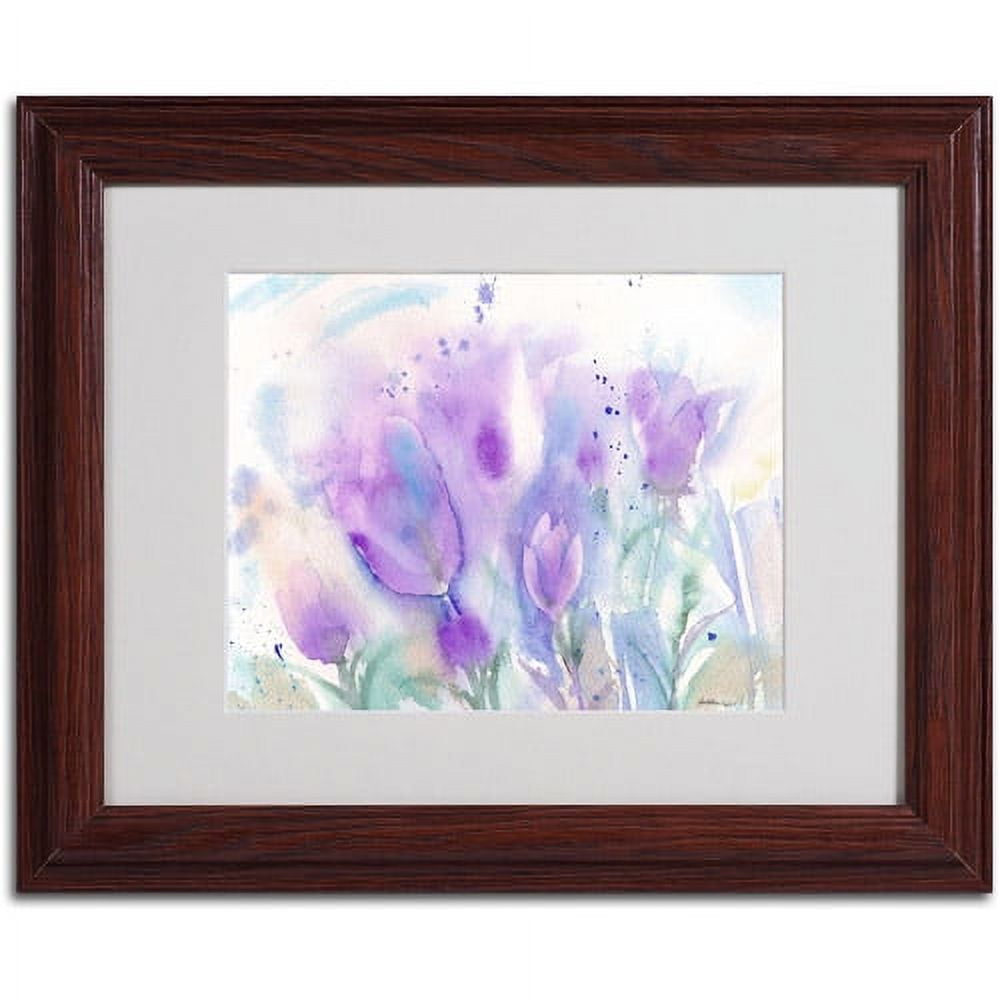 Trademark Fine Art "Purple Blues" Canvas Art by Sheila Golden, Wood Frame