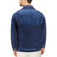 thumbnail image 2 of Men’s Classic Distressed Casual Button Up Stretch Jean Trucker Denim Jacket (DBRP - Blue, 3XL), 2 of 3
