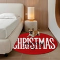 thumbnail image 2 of Merry Christmas Round Area Rug 3.3Ft Washable Circle Rugs for Dining Room Table, Winter Xmas Red Modern Art Non-Slip Carpet Floor Mats Indoor Outdoor Carpet Runner Aesthetic Home Decor, 2 of 8