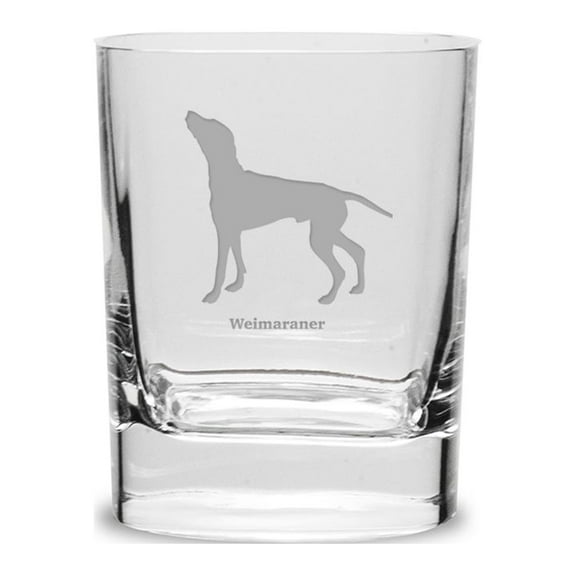 Weimaraner Luigi Bormioli 11.75 oz Square Round Double Old Fashion Glass
