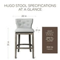 thumbnail image 5 of Maven Lane Hugo Bar Stool in Reclaimed Oak Finish with Ash Grey Fabric, Set of 4, 5 of 6