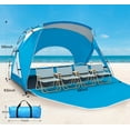 thumbnail image 2 of Beach Tent, Portable Sun Shelter for 2/3/4/6-8 Person with UPF 50+ UV Protection, Easy Setup Waterproof Beach Shade Canopy Cabana for Family Outdoor and Picnics, Fishing with Carrying Bag, 2 of 14