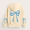 thumbnail image 5 of Posijego Girls Cute Hoodies Bow Print Valentine's Day Pullover Hooded Sweatshirts Long Sleeve Tops with Pocket, 5 of 7