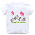 thumbnail image 3 of Lindo erizo dibujos animados animales niños algodón camisetas divertidas bebés niños camiseta divertida verano niños manga corta tops niñas ropa, 3 of 5