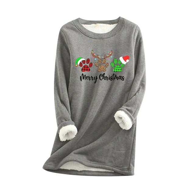 Birdeem Haut en Peluche Imprimé Mode de Noël pour Femmes