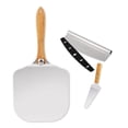 thumbnail image 2 of Xioeram 3Pcs/Set Pizza Peel - Aluminum Metal Paddle - Pizza Cutter 14'' Blade, Pizza Oven Accessories. Spatula for Stone, Pastry, Dough, Bread & Rocker Knife, Pizza Baking Tools., 2 of 8