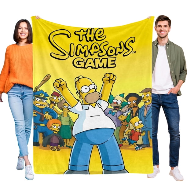 Los Simpson anti-pilling, suave, ligera, esponjosa y acogedora de lujo para hogar y cocina – Perfecta para niños y adultos, 100 x 150 cm
