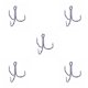 thumbnail image 1 of Eigraketly 20 piezas 3 garras 4 #6 #8 #10 # anzuelos de pesca volcados de Metal de curva redonda fuerte y afilada para atún al aire libre Triple púas de Type2 NO2, 1 of 6