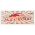 thumbnail image 1 of Ice Cream Kitchen Mat, Vintage Style Sign Homemade Dessert Best in Town Words Print, Plush Decorative Kitchen Mat with Non Slip Backing, 47" X 19", Coral Cream Red, by Ambesonne, 1 of 1