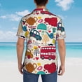 thumbnail image 4 of Fotbe London Symbols Camisa Hawaiana para Hombre Unisex – Camisa Casual de Verano con Botones de Manga Corta de Algodón y Lino,Large, 4 of 7