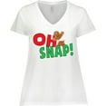 thumbnail image 3 of Inktastic Oh Snap Women's Plus Size V-Neck T-Shirt, 3 of 5