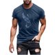 thumbnail image 5 of Hombres Pantalones Cortos de Manga Corta Impresa Casual Cuello Redondo Superior, Camisa de Moda para el Verano Y la Primavera, 5 of 8