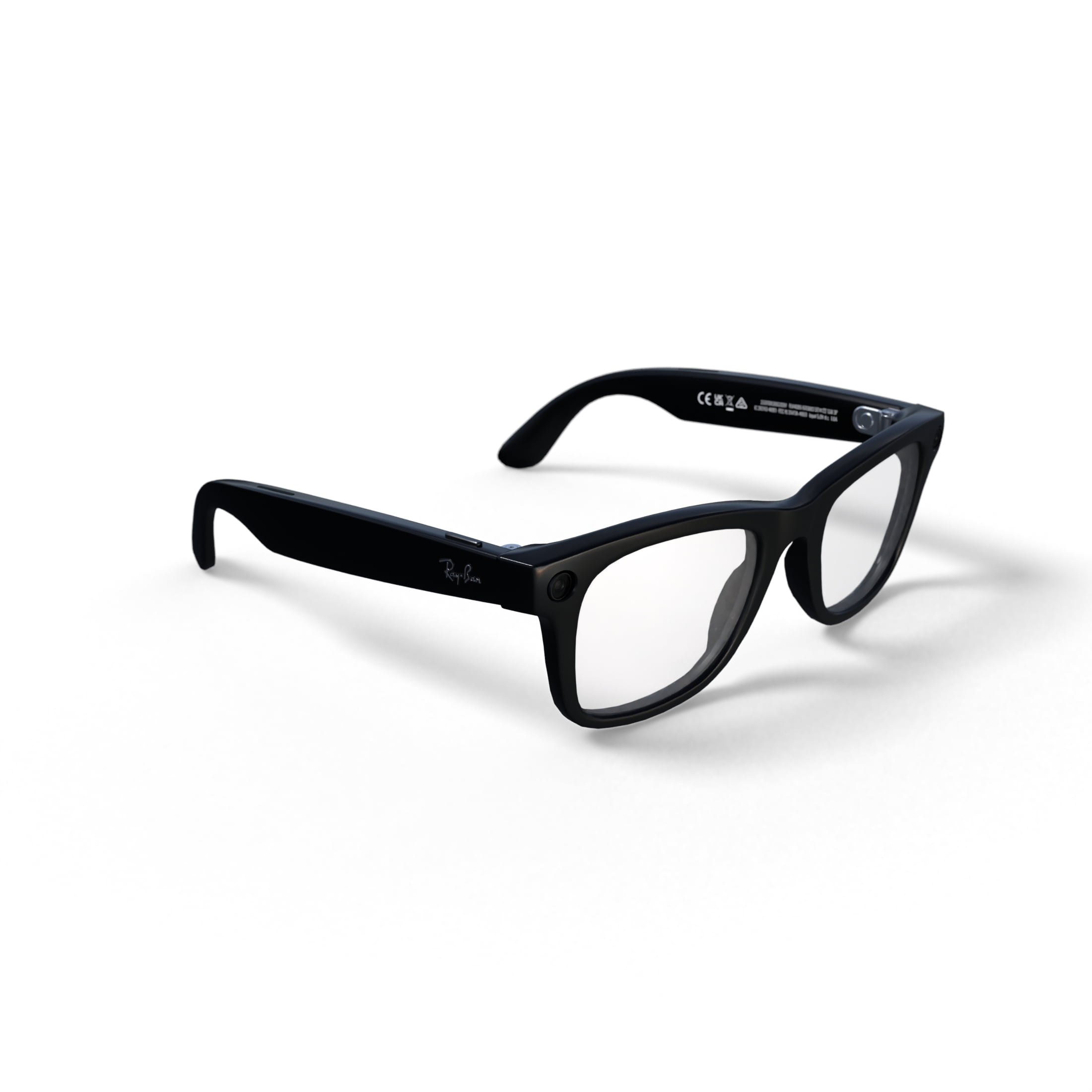 Ray-Ban Meta Wayfarer Gen 1 Smart Glasses, AI Meta Glasses with Photo and Video, Size 50, Shiny Black/Clear