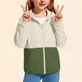 thumbnail image 6 of Karoyedx Toddler Jackets Kids Girls Waterproof Jacket Long Sleeve Windbreaker Zipper Hooded Coats With Pockets Trendy Daily School Rain Coat Green Size,13-14 Years, 6 of 9