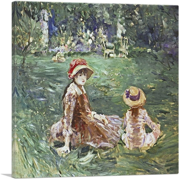 ARTCANVAS In The Garden At Maurecourt 1884 Canvas Art Print by Berthe Morisot - Size: 18" x 18" (1.50" Deep)