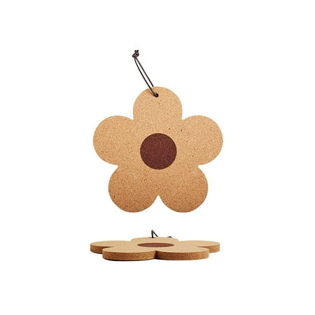 

Cork Coaster Flower Trivet Wooden Cup/Pot Holder Hangable Thick Coasters Insulate Pad Prevent Burnt Marks Slipping for Kitchen Restaurant Dining Table 18cm