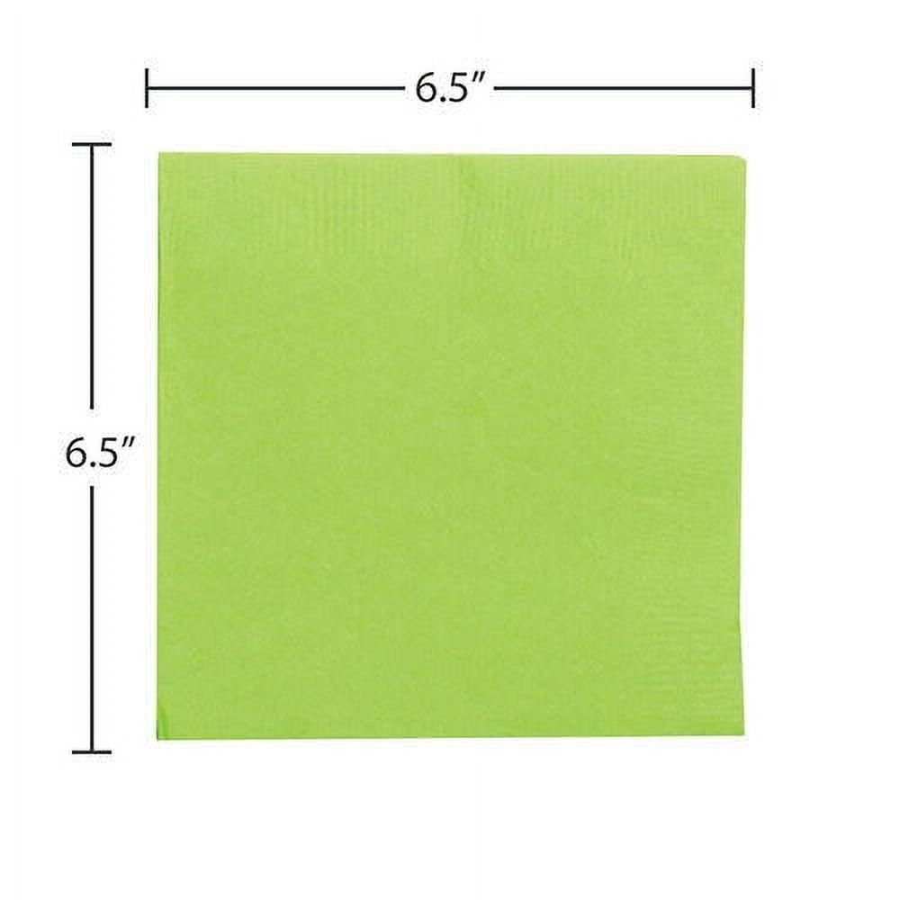 JAM Paper Medium Lunch Napkins, 6 1/2 x 6 1/2, Lime Green, 40/Pack