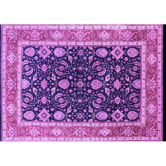 Ahgly Company Indoor Rectangle Oriental Purple Industrial Area Rugs, 6' x 9'