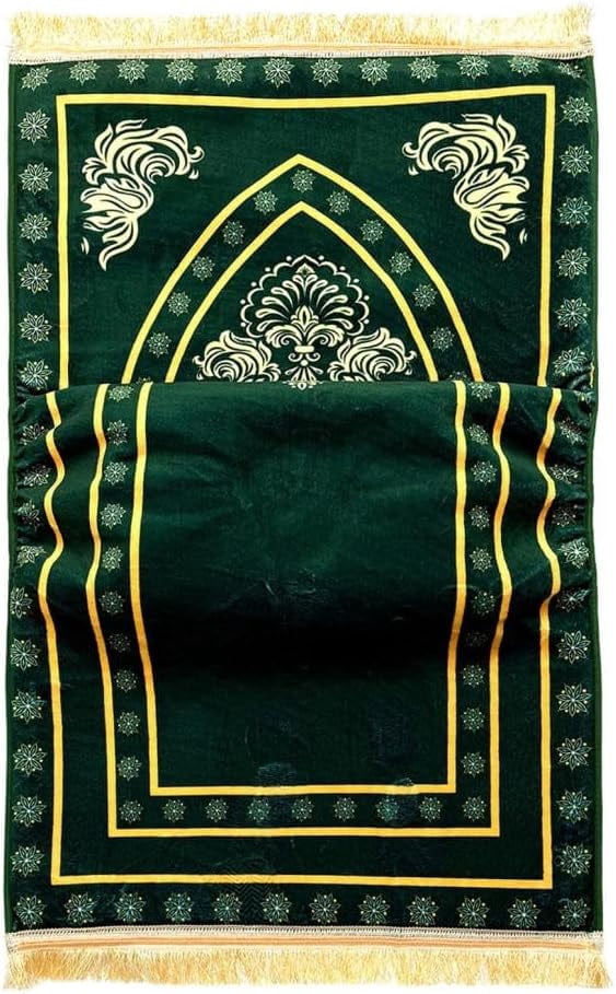Orthopedic Prayer Mat with Memory Foam Knee Support – Extra Thick Padded Prayer Rug, Extra Soft Kneeling Cushion for Men & Women, Non-Slip Velvet Mat for Eid, Daily Prayer