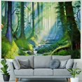 thumbnail image 4 of Orinice Enchanted Forest Backdrop Wallpaper Dream Tree Mushroom House murals Nursery Kids Bedroom Boys and Girls Room Decor Home Living Room Large Wall Mural  Not Peel and Stick 60x50inch, 4 of 6