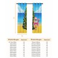 thumbnail image 6 of Fsddascl Christmas Tree Blackout Curtains for Bedroom/Living Room, Thermal Insulated Kitchen Curtains, Summer Santa Claus Blue Beach Coastal Grommet Darkening Window Treatment Drapes 27.5"x39"x2, 6 of 6