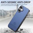 thumbnail image 4 of Allytechgroup Slim PU Leather Case for iPhone 16 Plus, Shockproof Anti-Scratch Magnetic Cover, Wireless Charging Compatible, Lightweight Protective Phone Case for iPhone 16 Plus, Blue, 4 of 8