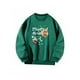 thumbnail image 3 of Sudadera con cuello redondo para mujer Ropa de invierno Ropa de otoño para ir de compras y salir Verde, 3 of 7