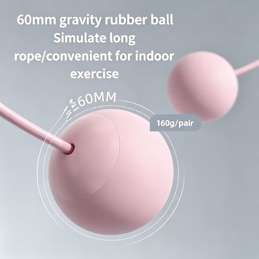 2-in-1 Wireless Jump Rope with Weighted Balls, Smart Display, and Accurate Counting—Perfect for Men and Women’s Fitness and Cardio Workouts (Pink)