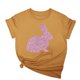 thumbnail image 1 of Tops de Cuello Alto para las Mujeres Amante Impreso Camiseta Cuello Redondo Manga Corta, Poliéster Spandex, 1 of 7