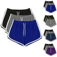 thumbnail image 1 of Brqkzdu 3 Pack Womens Running Shorts Drawstring Elastic Waist Soft Comfy Workout Shorts Breathable Lounge Dolphin Shorts, 1 of 9