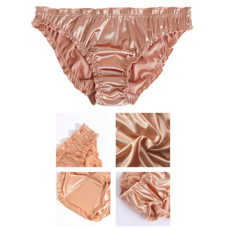 Women Underwear Sexy Briefs Low Waist 100% Real Silk Underwear